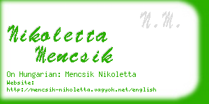 nikoletta mencsik business card